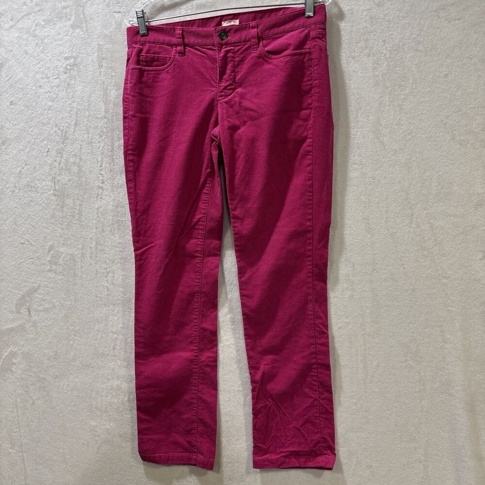 J. Crew Women's Matchstick Straight and Narrow Corduroy Stretch Pants Pink 28S